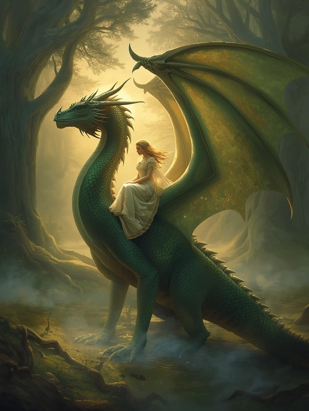 Paint by Number Enchanted Dragon Rider – Fantasy Paint by Number for Adults