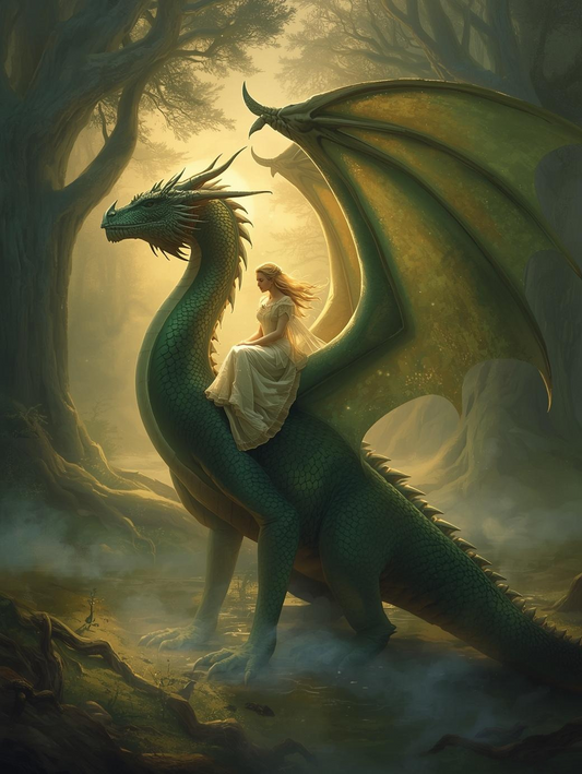 Paint by Number Enchanted Dragon Rider – Fantasy Paint by Number for Adults
