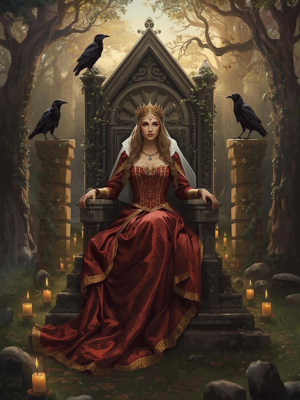 Paint by Number Raven Queen of the Forest Throne – DIY Painting Kit