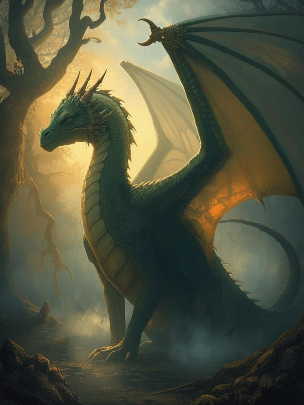 Paint by Number Emerald Forest Dragon – Paint by Number Canvas Kit