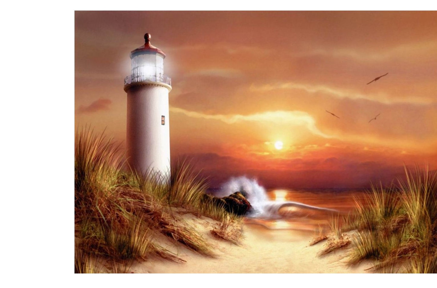 Paint By Number Sunset Lighthouse