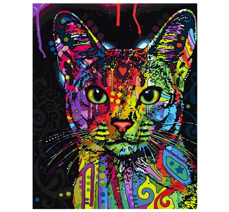 » Paint By Number Abstract Colorful Cat (40% off)