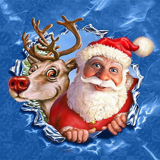 Paint By Number Santa Claus and Rudolph