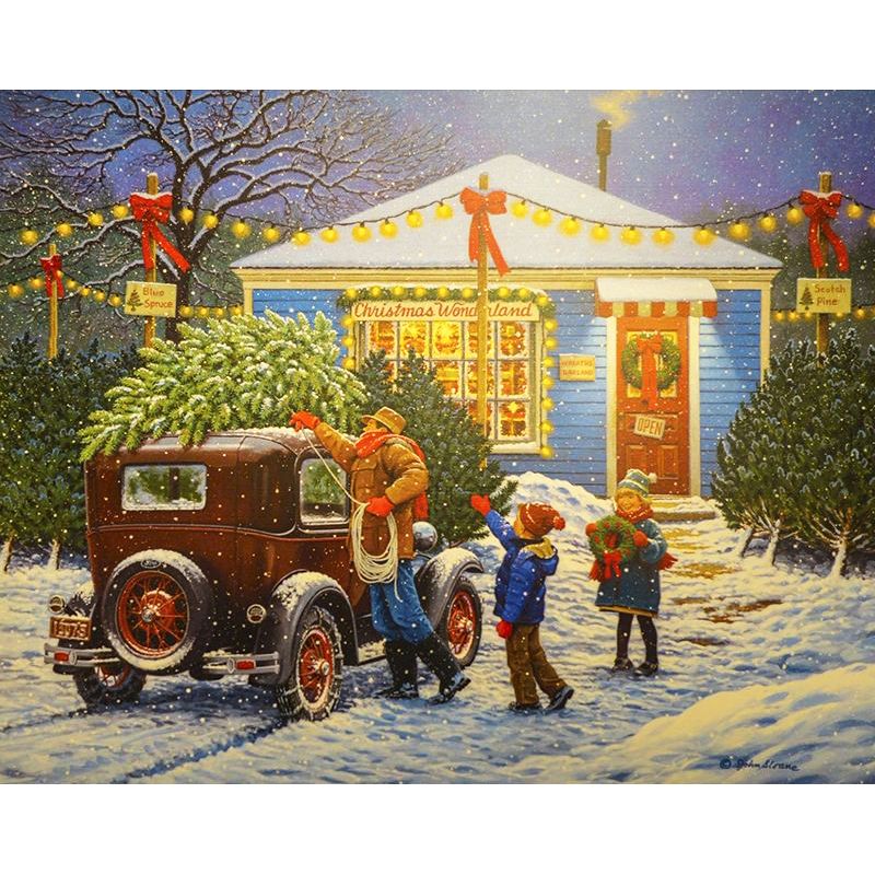 Paint By Numbers Bringing the Christmas Tree Home – Artist By Number