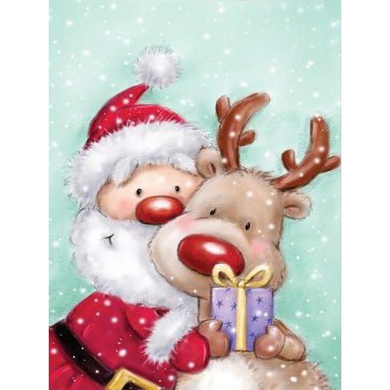 Paint By Number Santa With Reindeer