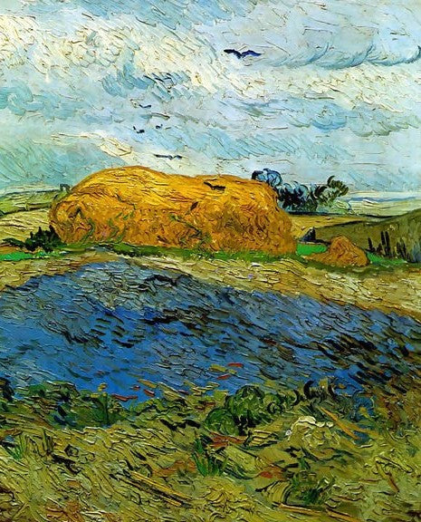 Haystacks Under A Rainy Sky By Vincent Van Gogh Paint By Number