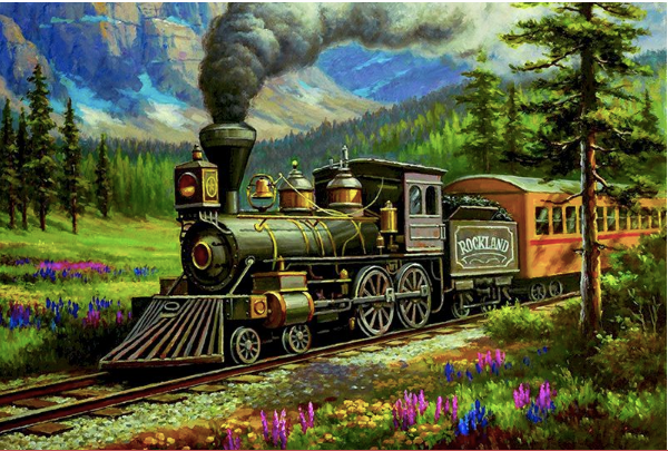 Paint By Number Train In Meadow