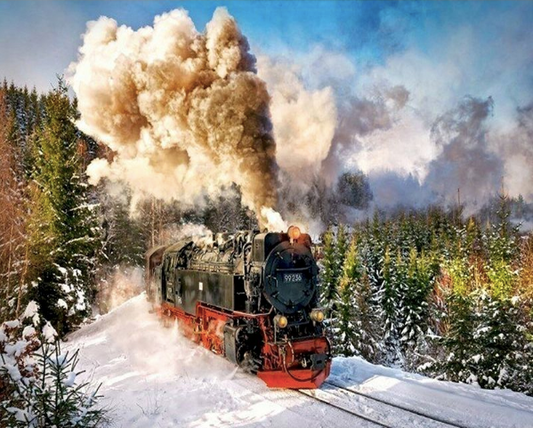Paint By Number Winter Train