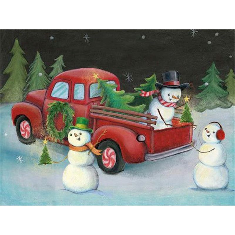 Paint By Number Snowmen Christmas Truck