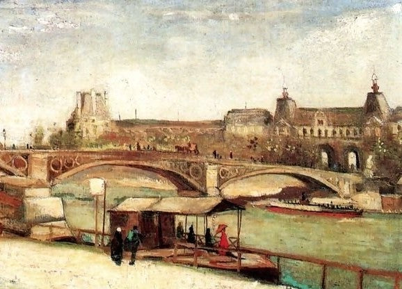 The Pont Du Carrousel And The Louvre By Vincent Van Gogh Paint by Number