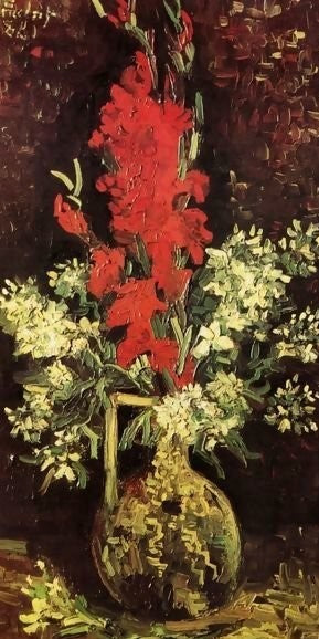 Vase With Gladioli And Carnations Ii By Vincent Van Gogh Paint by Number