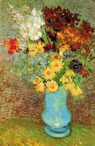 Vase With Daisies And Anemones By Vincent Van Gogh Paint by Number