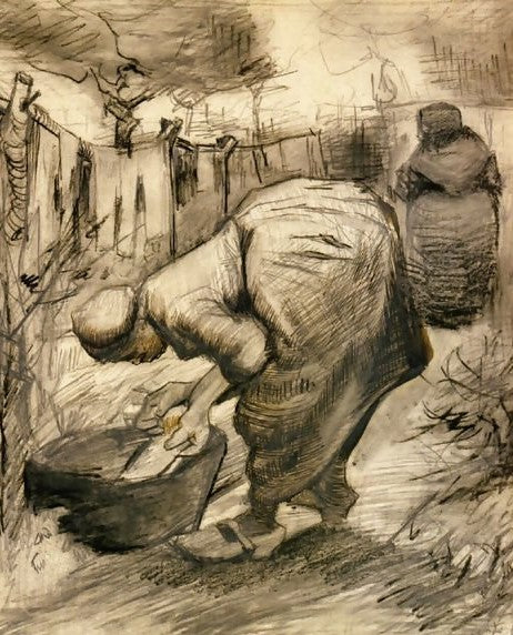 Woman By The Wash Tub In The Garden By Vincent Van Gogh Paint by Number