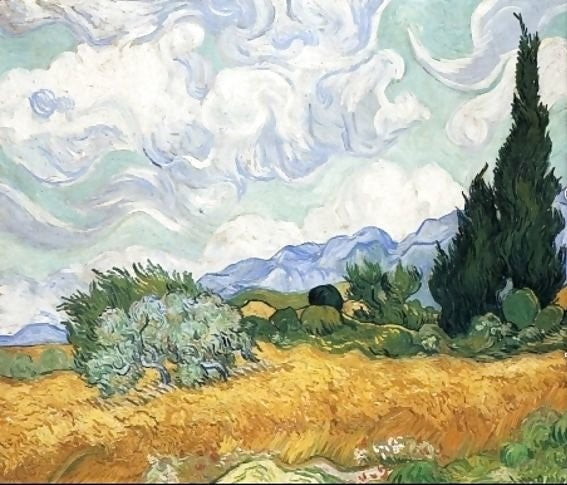 Wheatfield With Cypress I By Vincent Van Gogh Paint by Number